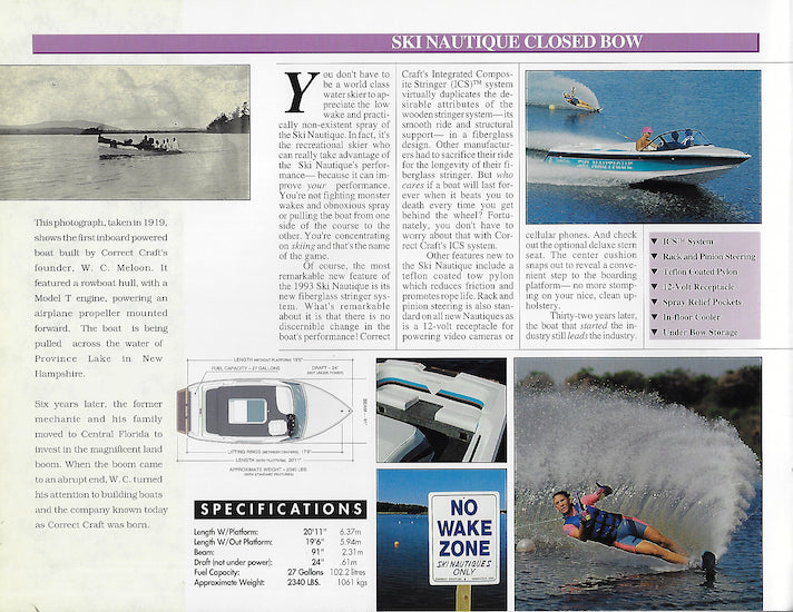 Correct Craft 1993 Nautiques Brochure