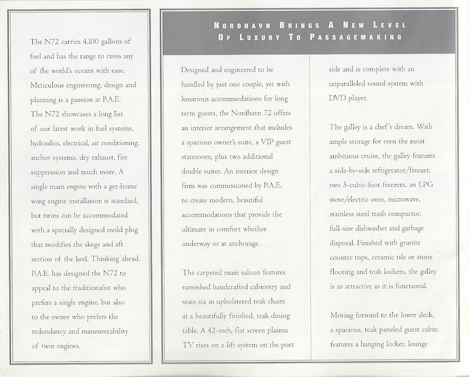 Nordhavn 72 Launch Brochure
