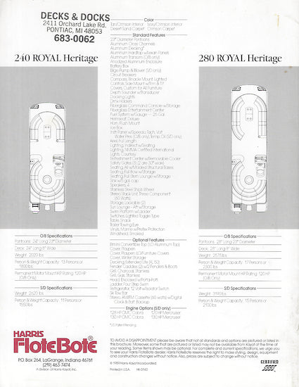 Harris Royal Heritage FloteBote Brochure