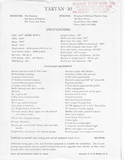 Tartan 30 Brochure