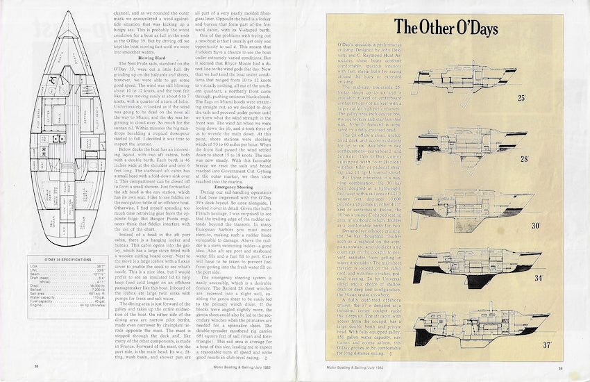 O’Day 39 Motorboating & Sailing Magazine Reprint Brochure