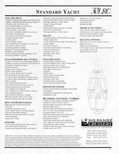 Caliber 30LRC Specification Brochure