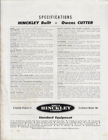 Hinckley Owens Cutter Brochure