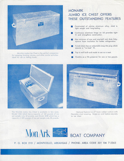 Monark Ice Chest Brochure