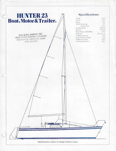 Hunter 23 Specification Brochure