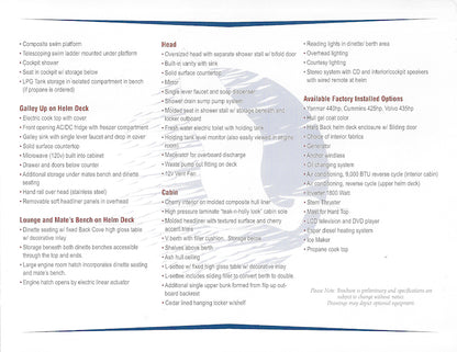 Back Cove 33 Launch Brochure
