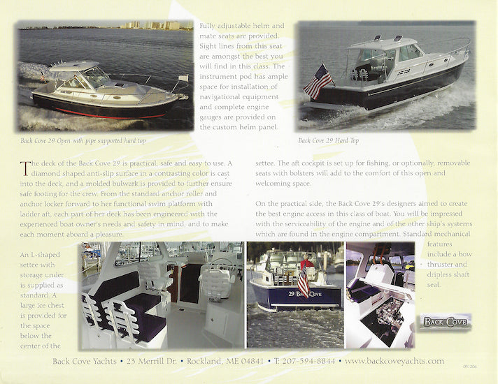 Back Cove 29 Brochure