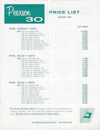 Pearson 30 Express Cruiser Brochure