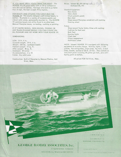 O'Day Hunter 19 Brochure