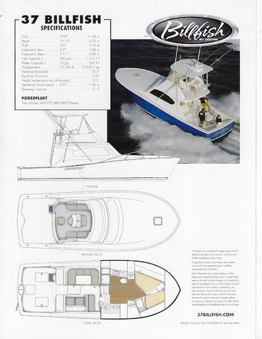 Ocean 37 Billfish Specification Brochure