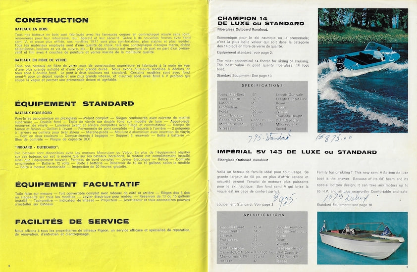 Pigeon 1971 Brochure