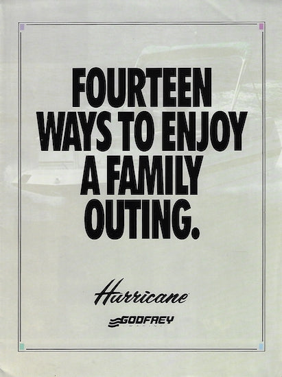 Hurricane 1992 Deck Boat Poster Brochure