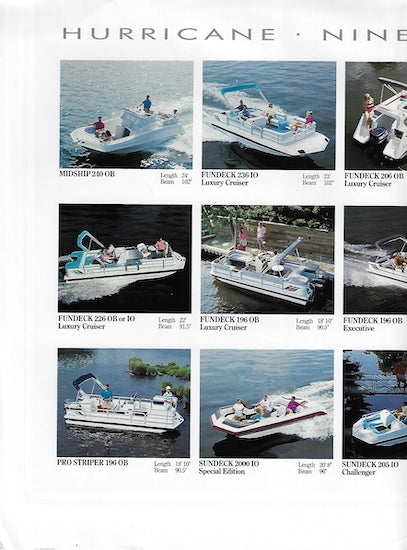 Hurricane 1992 Deck Boat Poster Brochure
