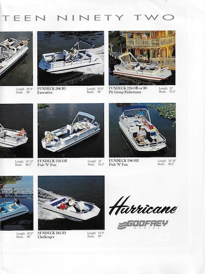 Hurricane 1992 Deck Boat Poster Brochure