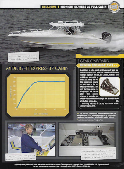 Midnight Express 37 Express Power & Motoryacht Magazine Reprint Brochure