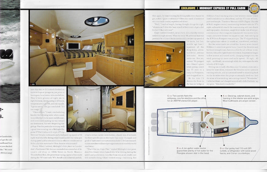 Midnight Express 37 Express Power & Motoryacht Magazine Reprint Brochure