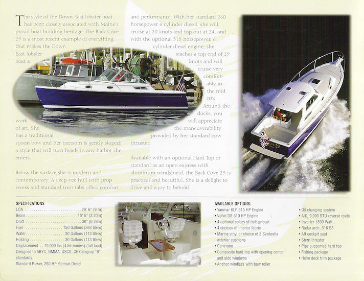 Back Cove 29 Brochure
