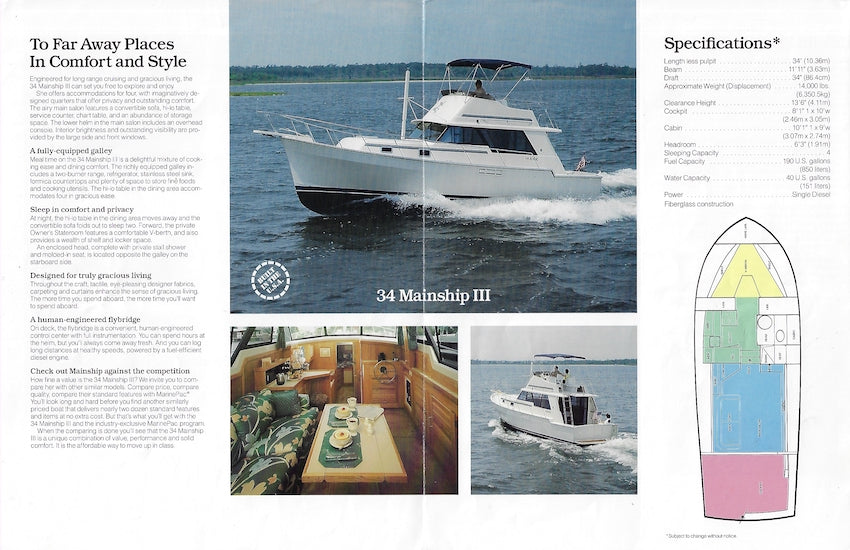 Mainship 34 III Motor Cruiser Brochure