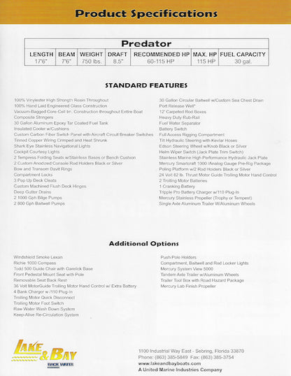 Lake & Bay Predator Brochure