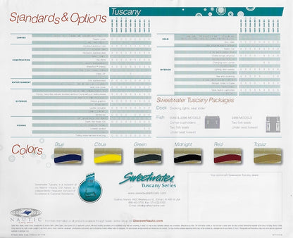 Sweetwater 2008 Tuscany Pontoon Brochure