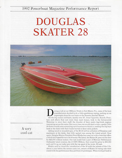 Douglas Skater 28 Powerboat Magazine Reprint Brochure