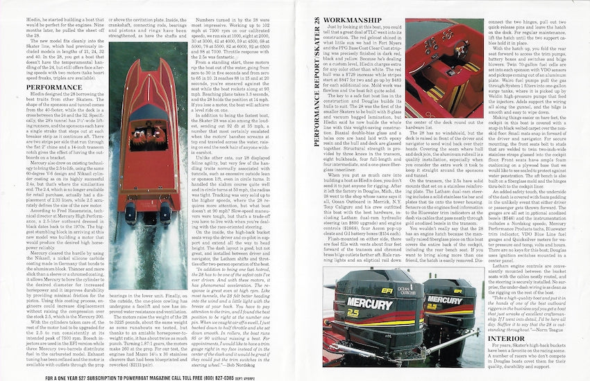 Douglas Skater 28 Powerboat Magazine Reprint Brochure