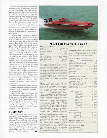 Douglas Skater 28 Powerboat Magazine Reprint Brochure