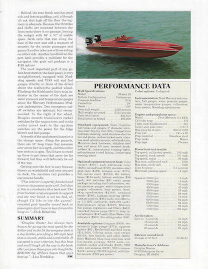 Douglas Skater 28 Powerboat Magazine Reprint Brochure