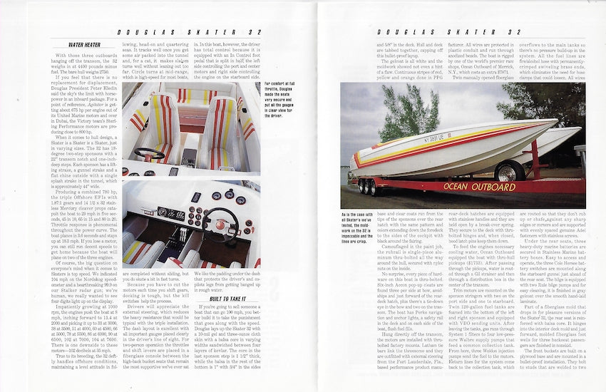 Douglas Skater 32 Powerboat Magazine Reprint Brochure