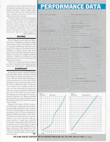 Douglas Skater 24 Powerboat Magazine Reprint Brochure