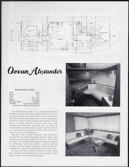Ocean Alexander 42/46 Double Cabin Specification Brochure