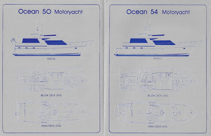 Ocean Alexander 50 & 54 Motor Yacht Specification Brochure