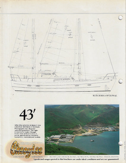 Cheoy Lee 43 Motorsailer Brochure Package