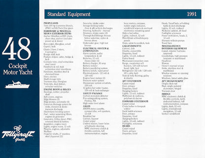 Tollycraft 48 Cockpit Motor Yacht Brochure