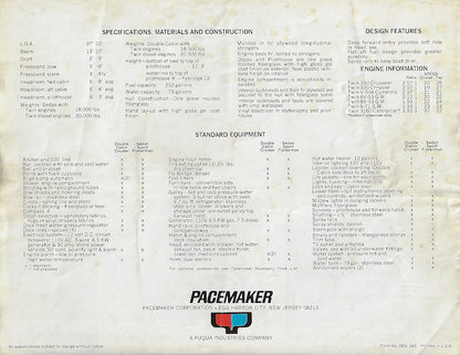 Pacemaker 38 Sedan Fisherman & Double Cabin Cruiser Brochure