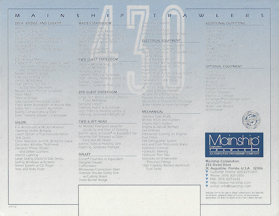 Mainship 430 Brochure (1999)