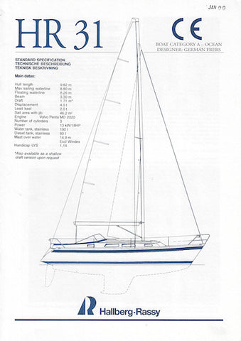 Hallberg-Rassy 31 Specification Brochure