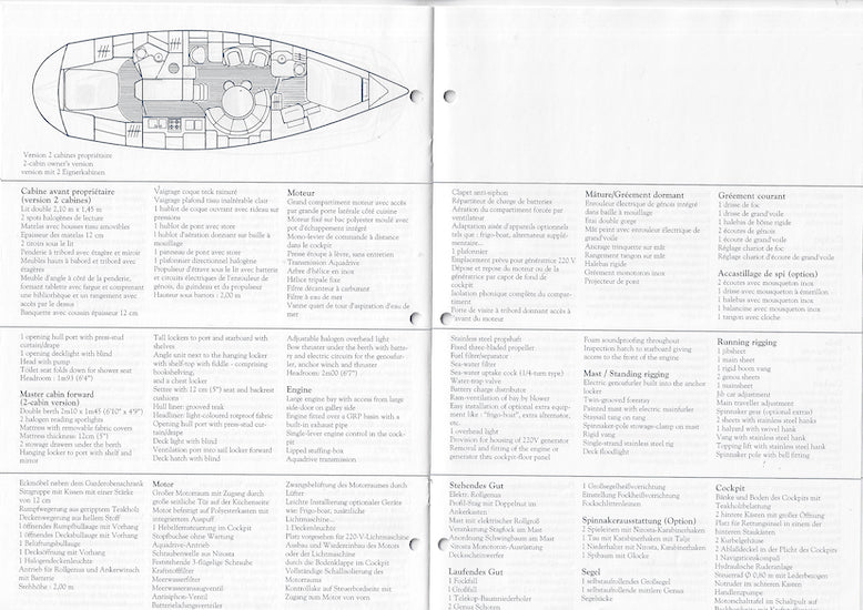 Jeanneau Sun Odyssey 47 Cockpit Central Specification Brochure