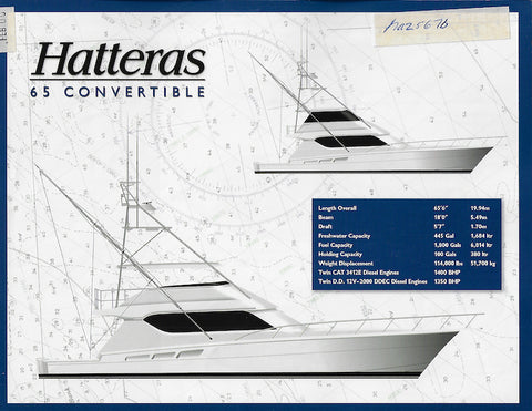 Hatteras 65 Convertible Specification Brochure