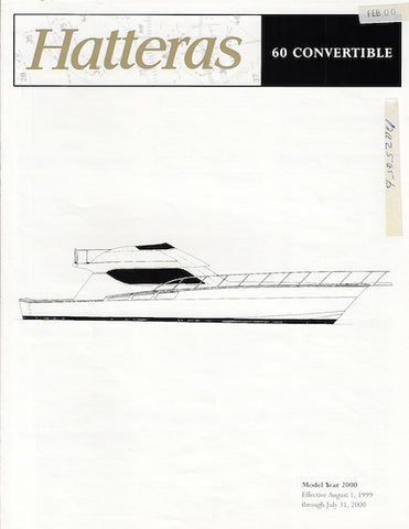 Hatteras 60 Convertible Specification Brochure