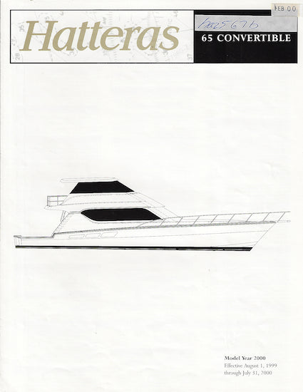 Hatteras 65 Convertible Specification Brochure