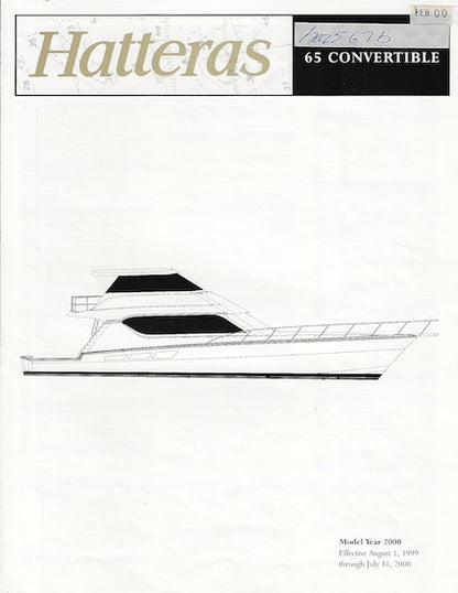 Hatteras 65 Convertible Specification Brochure