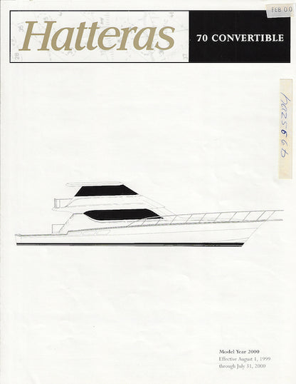 Hatteras 70 Convertible Specification Brochure