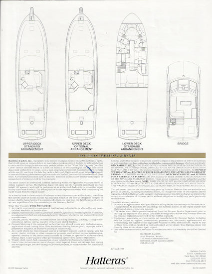 Hatteras 70 Convertible Specification Brochure