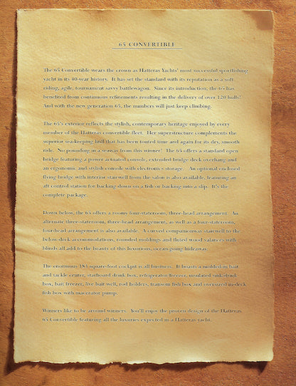 Hatteras 65 Convertible Brochure
