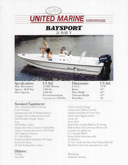 United Baysport 21 Bay V Brochure