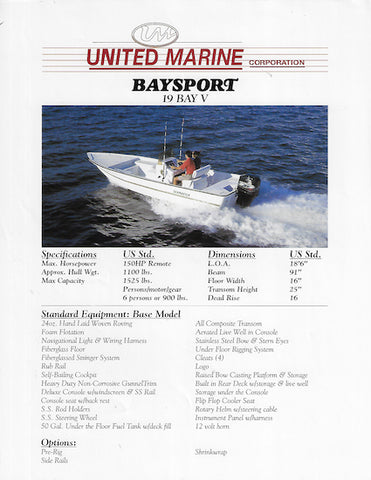 United Baysport 19 Bay V Brochure