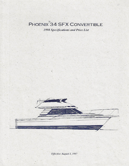 Phoenix 34 SFX Convertible  Specification Brochure