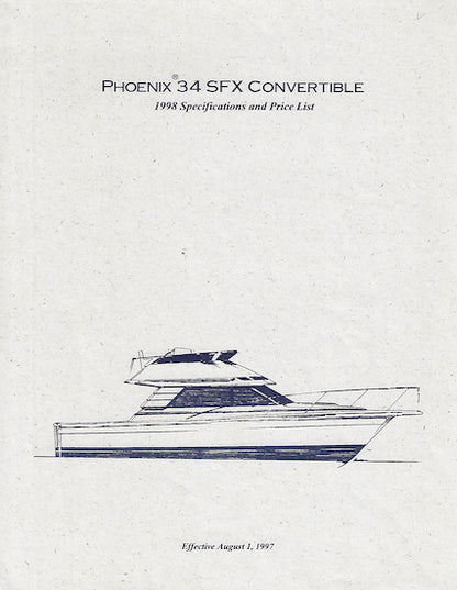 Phoenix 34 SFX Convertible  Specification Brochure
