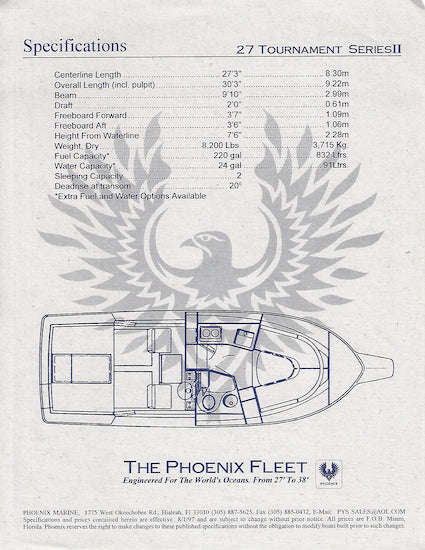 Phoenix 27 Tournament Series II Specification Brochure
